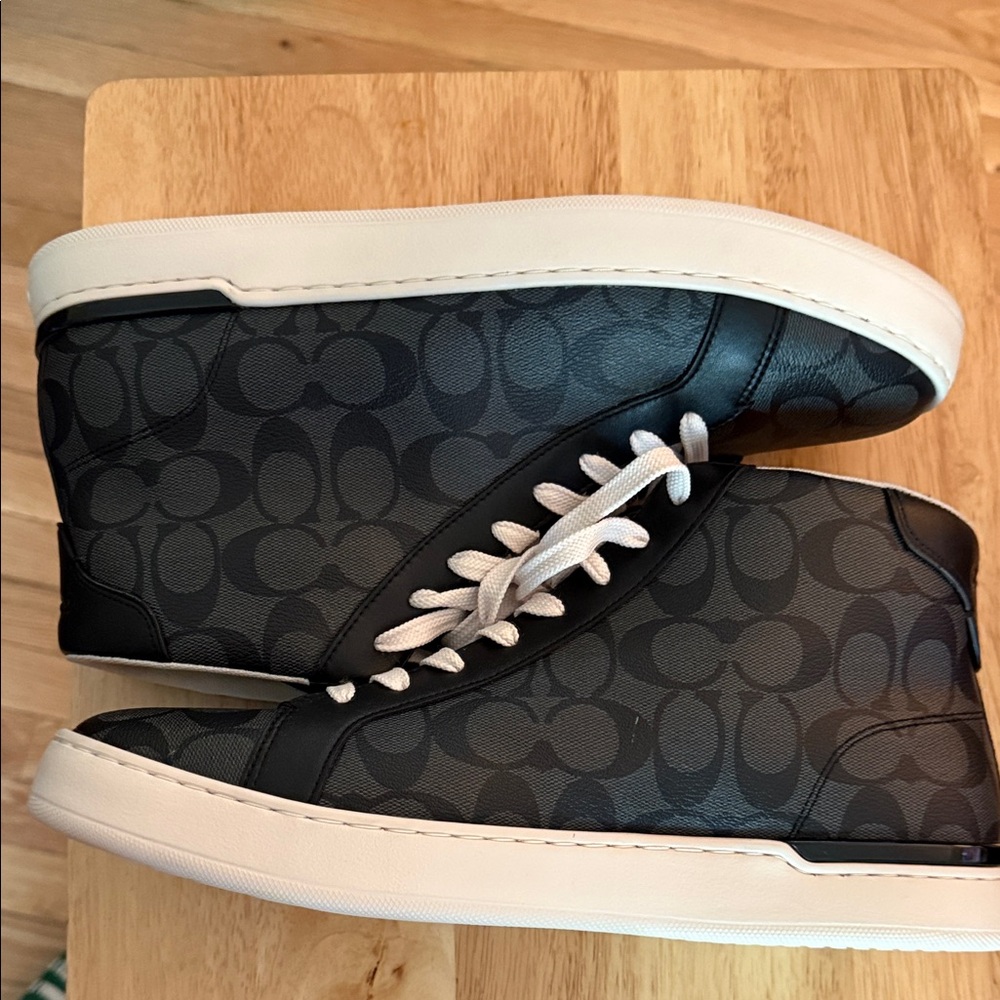 Coach Black and White Monogram Athletic Shoes - Picture 3 of 7